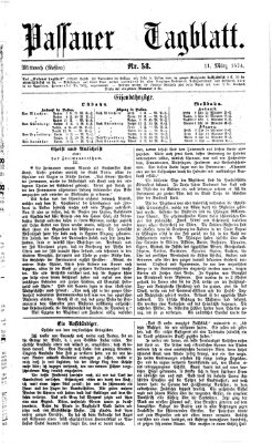 Passauer Tagblatt Mittwoch 11. März 1874