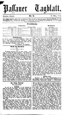 Passauer Tagblatt Samstag 28. März 1874