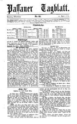 Passauer Tagblatt Dienstag 14. April 1874