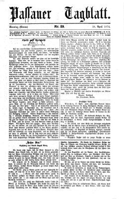 Passauer Tagblatt Sonntag 19. April 1874