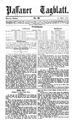 Passauer Tagblatt Dienstag 21. April 1874