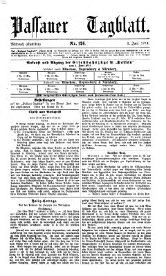 Passauer Tagblatt Mittwoch 3. Juni 1874