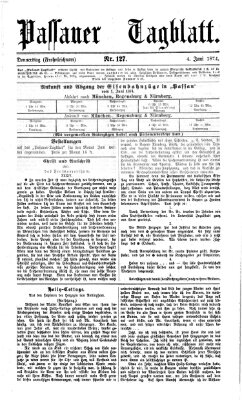 Passauer Tagblatt Donnerstag 4. Juni 1874