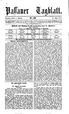 Passauer Tagblatt Samstag 13. Juni 1874