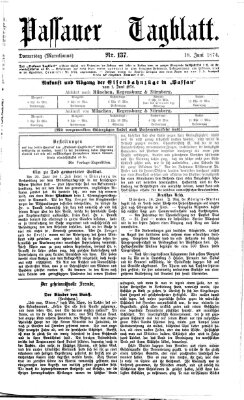 Passauer Tagblatt Donnerstag 18. Juni 1874