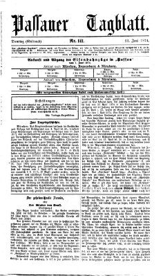 Passauer Tagblatt Dienstag 23. Juni 1874