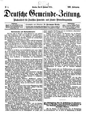 Deutsche Gemeinde-Zeitung Samstag 3. Januar 1874