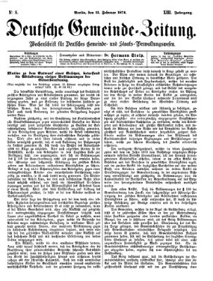 Deutsche Gemeinde-Zeitung Samstag 21. Februar 1874