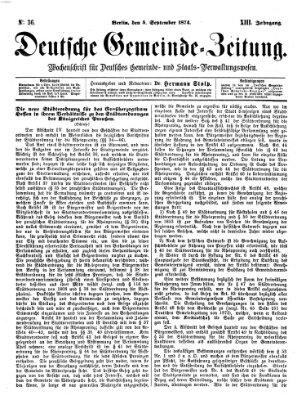 Deutsche Gemeinde-Zeitung Samstag 5. September 1874