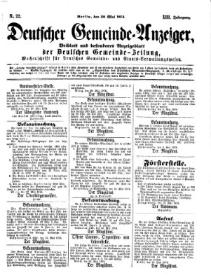 Deutsche Gemeinde-Zeitung Samstag 30. Mai 1874