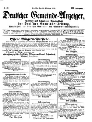 Deutsche Gemeinde-Zeitung Samstag 24. Oktober 1874