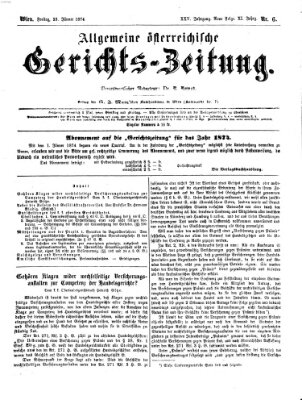 Allgemeine österreichische Gerichts-Zeitung Freitag 23. Januar 1874