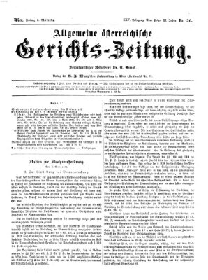 Allgemeine österreichische Gerichts-Zeitung Freitag 8. Mai 1874