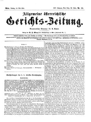 Allgemeine österreichische Gerichts-Zeitung Dienstag 19. Mai 1874