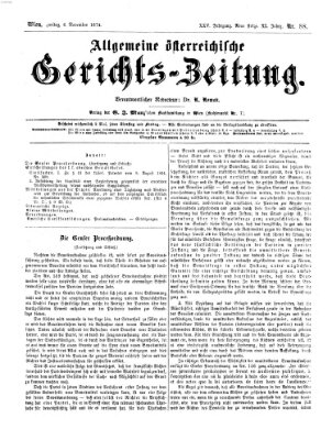 Allgemeine österreichische Gerichts-Zeitung Freitag 6. November 1874