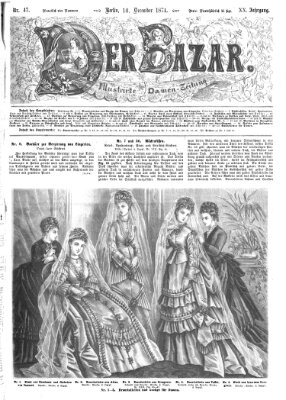 Der Bazar Montag 14. Dezember 1874