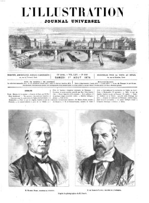 L' illustration Samstag 1. August 1874