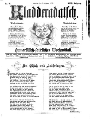 Kladderadatsch Sonntag 8. Februar 1874