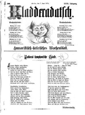 Kladderadatsch Sonntag 7. Juni 1874