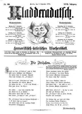 Kladderadatsch Sonntag 6. September 1874