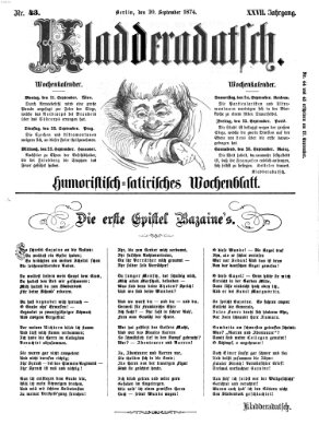 Kladderadatsch Sonntag 20. September 1874