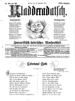 Kladderadatsch Sonntag 27. September 1874