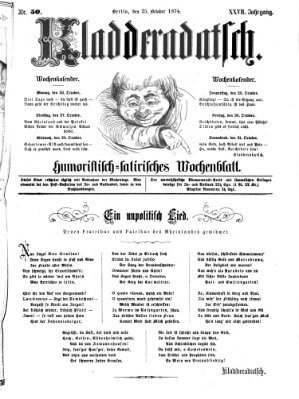 Kladderadatsch Sonntag 25. Oktober 1874