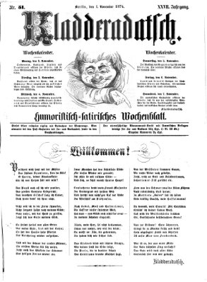 Kladderadatsch Sonntag 1. November 1874