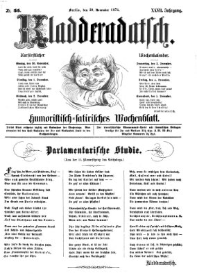 Kladderadatsch Sonntag 29. November 1874