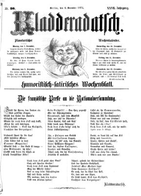 Kladderadatsch Sonntag 6. Dezember 1874