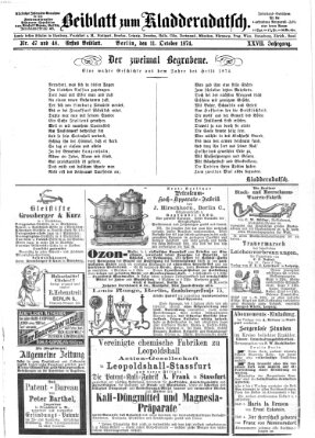 Kladderadatsch Sonntag 11. Oktober 1874