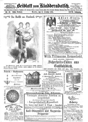 Kladderadatsch Sonntag 18. Oktober 1874