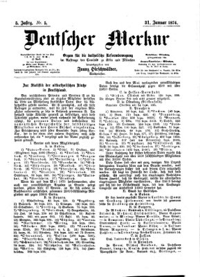 Deutscher Merkur Samstag 31. Januar 1874