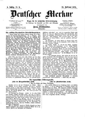 Deutscher Merkur Samstag 28. Februar 1874