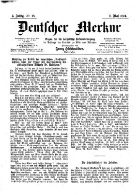 Deutscher Merkur Samstag 2. Mai 1874