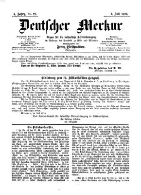 Deutscher Merkur Samstag 4. Juli 1874