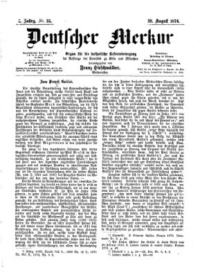 Deutscher Merkur Samstag 29. August 1874