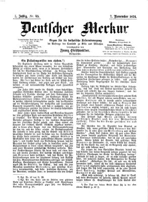 Deutscher Merkur Samstag 7. November 1874