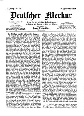 Deutscher Merkur Samstag 14. November 1874