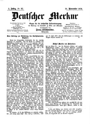 Deutscher Merkur Samstag 21. November 1874