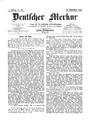 Deutscher Merkur Samstag 19. Dezember 1874