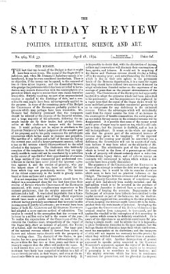 Saturday review Samstag 18. April 1874