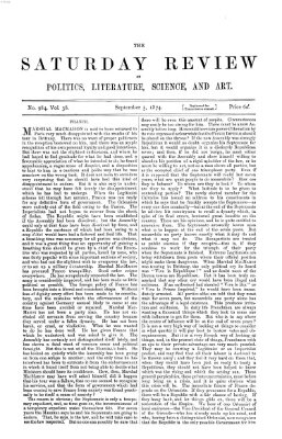 Saturday review Samstag 5. September 1874