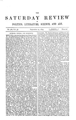 Saturday review Samstag 19. September 1874