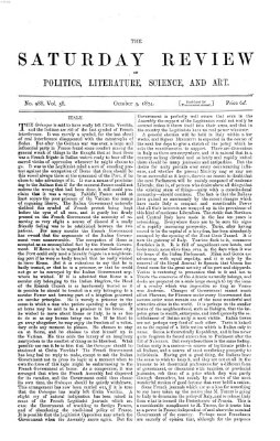 Saturday review Samstag 3. Oktober 1874