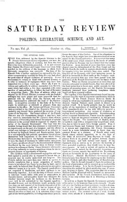 Saturday review Samstag 17. Oktober 1874