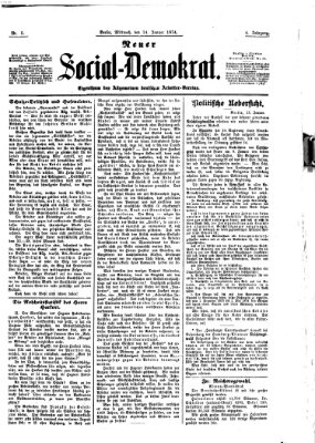 Neuer Social-Demokrat Mittwoch 14. Januar 1874