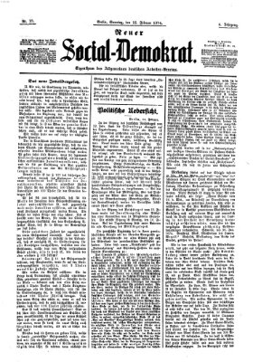 Neuer Social-Demokrat Sonntag 15. Februar 1874