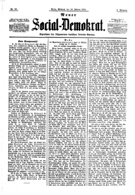 Neuer Social-Demokrat Mittwoch 18. Februar 1874