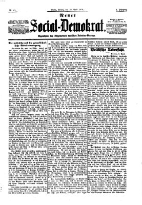 Neuer Social-Demokrat Freitag 10. April 1874